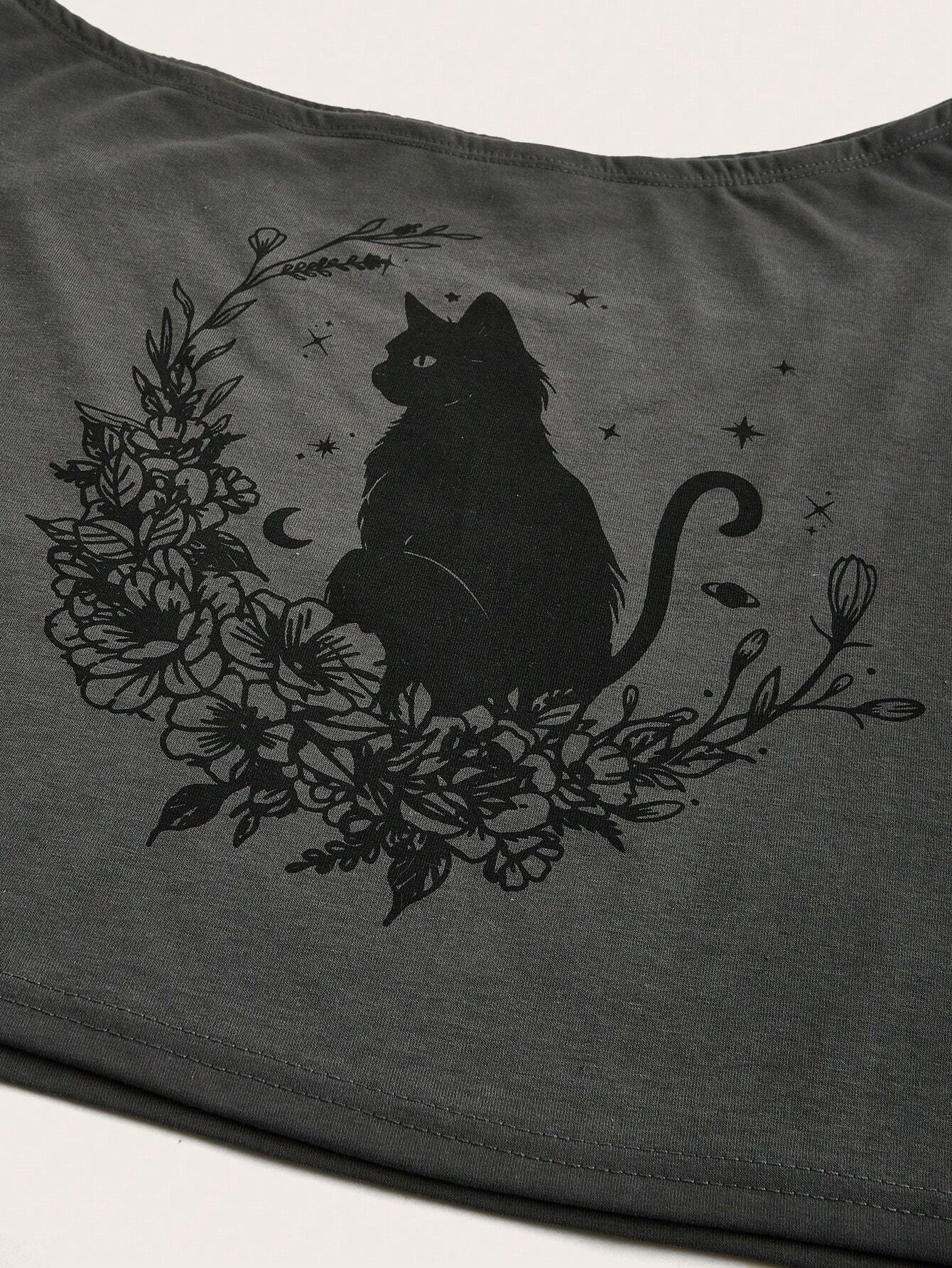 Floral Cat Crop