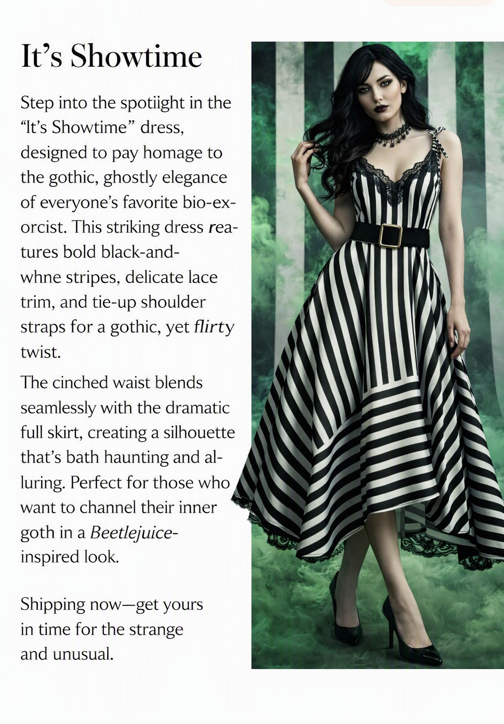 It's Showtime! Black and White Striped Dress