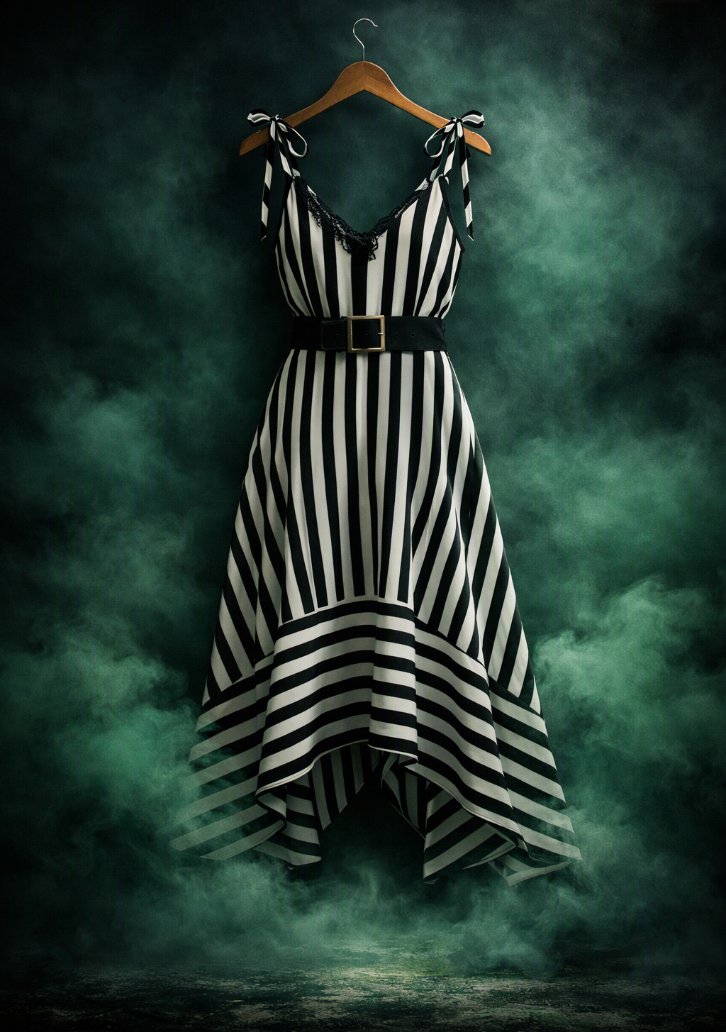 It's Showtime! Black and White Striped Dress