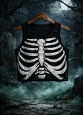 Skeleton Print Tank Top
