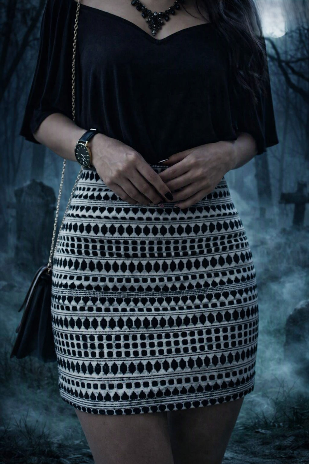 Midnight Geometry Skirt